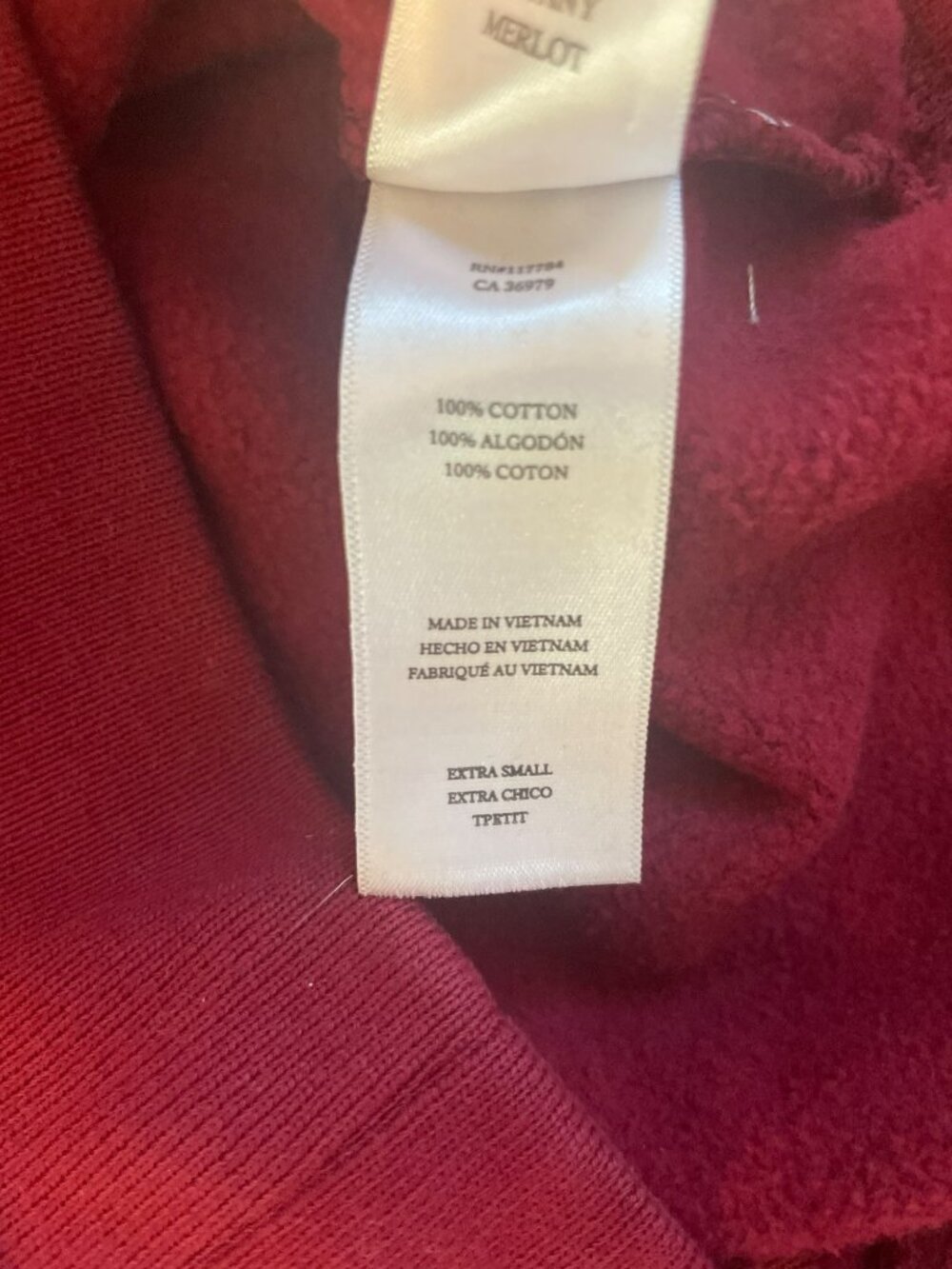 Rails Tiffany Merlot Sweatshirt Crew Neck Puff Sleeves Merlot Wmns Sz XS $178NEW - Picture 10 of 10